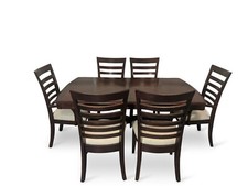 Rooms to Go 5-Piece Round Dining Set with Cast Metal Pedestal Table and Tufted Chairs — listing 3