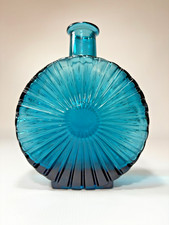 Vintage Miniature Glass Whiskey Decanter with Faceted Stopper and Etched Starburst Design — listing 3
