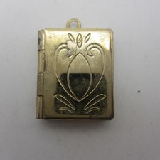 Vintage Book-Shaped Locket Pendant Necklace "This Is Your Life" Engraved — listing 6