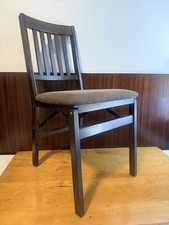 Stakmore Folding Side Chair with Green Vinyl Upholstery, Spanish Revival Style — listing 5