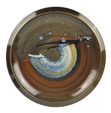 Handmade Studio Pottery Stoneware Charger with Oxblood/Blue Drip Glaze — listing 3