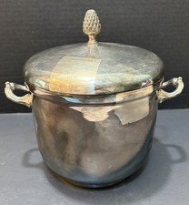 Sheffield Silver Co. Silverplate Ice Bucket with Black Wood Finial Lid — listing 3