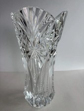 Cut Crystal Scalloped Rim Vase with Diamond and Fan Cut Pattern — listing 2