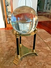 Vintage Stacked Glass Ball Table Lamp with Marble Base — listing 2
