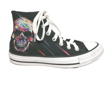 Converse Chuck Taylor All Star Low Top Skull Print Sneakers with Red Laces