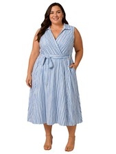 Tahari ASL Striped Surplice Sleeveless Wide-Leg Jumpsuit Size 14 — listing 2