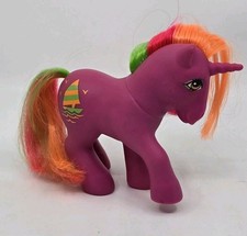 Vintage G1 My Little Pony 'Sailboat / Up Up and Away' Pony, Teal with Yellow Hair — listing 4