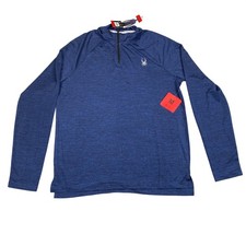 Spyder Men's Quarter-Zip Ribbed Knit Fleece Pullover, Black, Size XL — listing 2