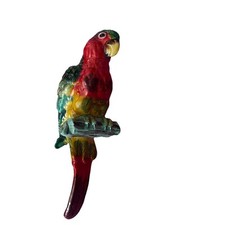 Majolica-Style Figural Parrot Tree-Trunk Bud Vase — listing 4