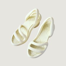 Camper Women's Yellow Leather Strappy Slingback Sandals