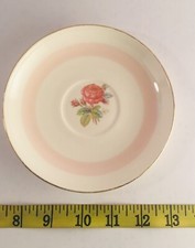 Homer Laughlin Eggshell Nautilus Saucer with Pink Apple Blossom Pattern