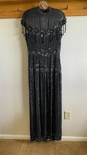 Vintage Black Satin & Beaded Evening Crossbody Handbag — listing 3
