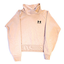 Under Armour Women's Rival Fleece Funnel Neck Pullover Pink Medium