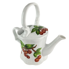 Hand-Painted Tole Metal Watering Can with Duckling and Tulip Folk Art Motif — listing 3