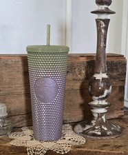 Starbucks Fall 2024 Studded Venti Cold Cup Tumbler Green Purple Ombre 24oz — listing 2