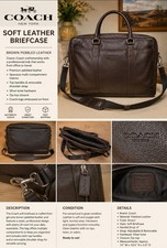 Lot of 2 Black Leather Laptop/Briefcase Bags - Coach and Dilano — listing 3