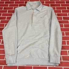 Criquet Men's Red Fleece Henley Pullover with Black Contrast Trim and Snap Chest Pocket — listing 6