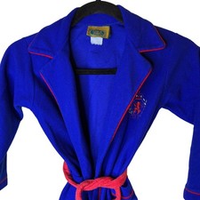 Vintage Tom & Jerry Toddler Robe, Blue Foulard Print with Red Piping, Size T3 — listing 4