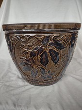 Red Wing Union Stoneware Company Embossed Floral Jardiniere / Cache Pot — listing 2