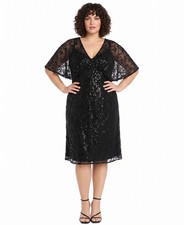 R&M Richards Navy Blue Sequin Lace Sleeveless Shell Top, Size 16 — listing 3