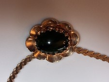 Hobe Vintage Jade Green Nephrite Bi Disc Pendant Necklace with Gold-Tone Dragon and Shou Medallion, 2" Pendant, 24" Chain