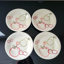 Hand-Painted Ceramic Salad Serving Bowl Set with Servers, Red & Yellow Tulip Motif
