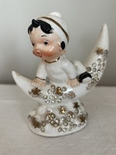 Lefton Porcelain Bisque Figurine of a Farm Boy in Straw Hat with Water Jug — listing 4
