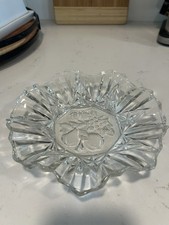 Vintage Pressed Glass Grape Pattern Shallow Serving Bowl / Console Plate — listing 2