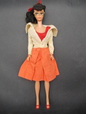Vintage Mattel Barbie Ponytail Doll in Zebra-Stripe Swimsuit, Blonde — listing 3