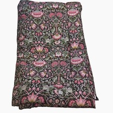 Lumbar Accent Pillow in William Morris Style Floral Print, Navy Burgundy Gold, 18 x 9.5 in, listing 2