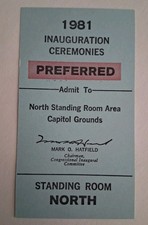 1981 Ronald Reagan / George H.W. Bush Presidential Inauguration Tickets & Cards (2 Framed Displays) — listing 6