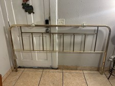 Vintage Brass King Size Headboard with Spindle and Finial Design