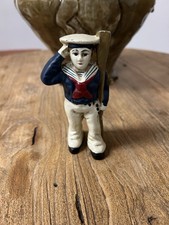 Vintage Cracker Jack Style Saluting Sailor Boy Planter with Scottie Dog — listing 4
