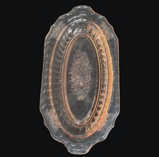 Pink Depression Glass Square Luncheon Plate, Mayfair 'Open Rose' Pattern — listing 2