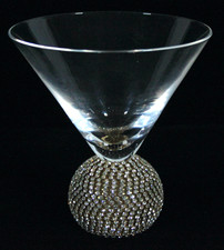 Ball-Stem Martini / Cocktail Glass with Bronze Sphere Base — listing 2