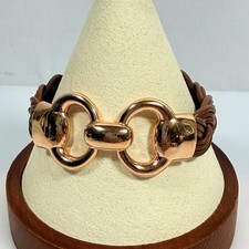 Milor Italy Bronze and Leather Multi-Strand Bracelet with Magnetic Clasp, 7 1/4" — listing 2