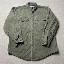 L.L. Bean Sherpa-Lined Cotton Flannel Shirt Jacket, Red Plaid, Men's L-Reg, listing 2