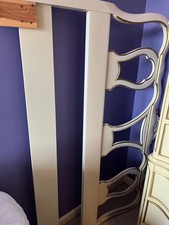 French Provincial Style Bedroom Set - Carved Pine Queen Bed, Nightstand, Armoire & Mirror — listing 3