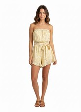 Hollister White Linen Blend Romper with Ruffle Straps — listing 3