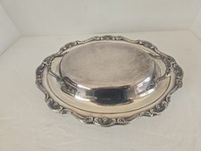 Vintage Silverplate Covered Vegetable Dish / Entrée Server with Pineapple Finial and Turned Wood Handles — listing 5