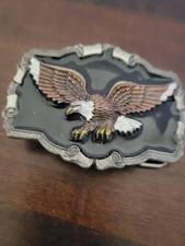 Vintage 1979 The Great American Buckle Co. Serialized Horse Belt Buckle, Hand-Painted Enamel, 3 3/4" x 2 1/2" — listing 6