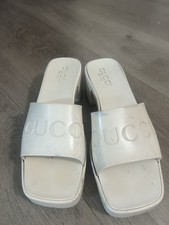 Gucci Red Rubber Jelly Slide Sandals with Embossed Logo — listing 3