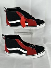 Vans Style 36/Old Skool Inspired Low-Top Leather Sneakers, Black/Red/White, Men's Size 6.5, NWT — listing 6