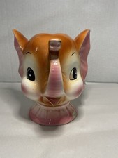 Vintage Figural Elephant Planter with Tree Stump Vase and Hand-Painted Flowers — listing 3