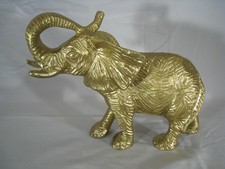 Decorative Gold Painted Resin Elephant Figurine with Jeweled Headdress — listing 5