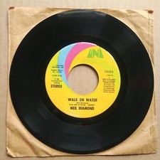 Neil Diamond "Walk On Water" / "High Rolling Man" 45 RPM 7" Single, UNI Records 55352 — listing 5