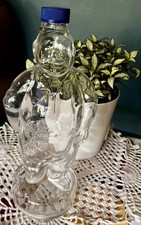 Amethyst Purple Glass Figural Man's Head Bottle with Top Hat Stopper — listing 6