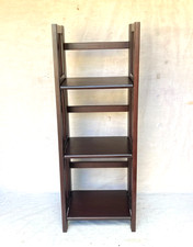 Folding 4-Tier Wooden Bookshelf with Mission-Style Slat Sides, Espresso Finish — listing 6