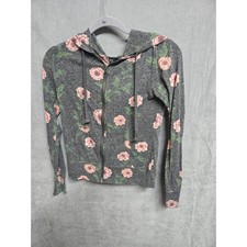 Aeropostale Black Pullover Hoodie with Floral Embroidered AERO NYC Logo — listing 3