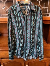 Wrangler Western Shirt Men's Brown Plaid Flannel Pearl Snap Long Sleeve XL — listing 5
